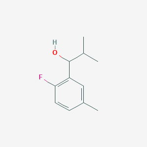 molecular formula C11H15FO B14033586 1-(2-Fluoro-5-methylphenyl)-2-methylpropan-1-ol 