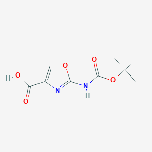 molecular formula C9H12N2O5 B1403365 2-tert-Butoxycarbonylamino-oxazole-4-carboxylic acid CAS No. 1258411-50-5