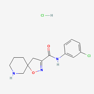 molecular formula C14H17Cl2N3O2 B14033664 N-(3-chlorophenyl)-1-oxa-2,7-diazaspiro[4.5]dec-2-ene-3-carboxamide hydrochloride 