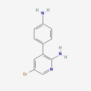 molecular formula C11H10BrN3 B1403370 3-(4-Aminophenyl)-5-bromopyridin-2-amine CAS No. 1398636-08-2