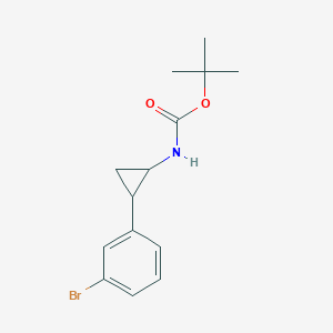 molecular formula C14H18BrNO2 B14033712 Tert-butyl 2-(3-bromophenyl)cyclopropylcarbamate 