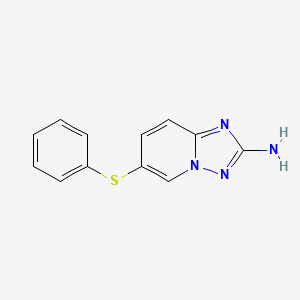 molecular formula C12H10N4S B14033715 6-(Phenylthio)-[1,2,4]triazolo[1,5-A]pyridin-2-amine 