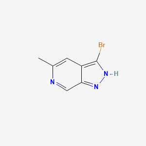 molecular formula C7H6BrN3 B1403372 3-bromo-5-methyl-1H-pyrazolo[3,4-c]pyridine CAS No. 1374652-69-3
