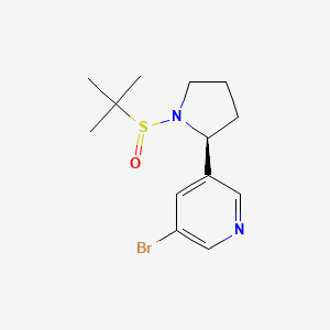molecular formula C13H19BrN2OS B14033722 3-bromo-5-[(2S)-1-tert-butylsulfinylpyrrolidin-2-yl]pyridine 