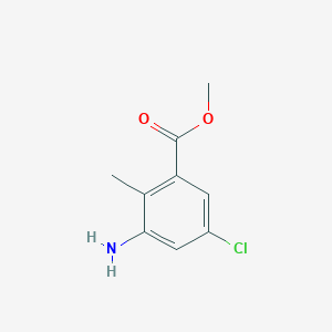 molecular formula C9H10ClNO2 B1403374 Methyl 3-amino-5-chloro-2-methylbenzoate CAS No. 294190-18-4