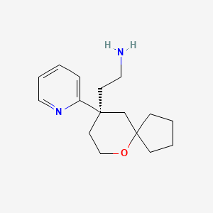 molecular formula C16H24N2O B1403376 6-Oxaspiro[4.5]decane-9-ethanamine, 9-(2-pyridinyl)-, (9R)- CAS No. 1401026-79-6
