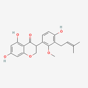 molecular formula C21H22O6 B14033776 Sophoraisoflavanone A CAS No. 69573-59-7