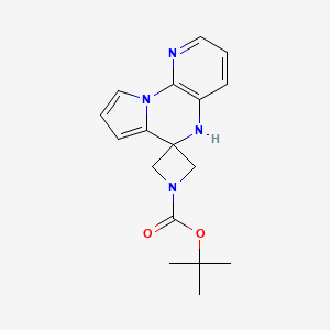 molecular formula C17H20N4O2 B1403385 Tert-Butyl 5H-Spiro[Azetidine-3,6-Pyrido[3,2-E]Pyrrolo[1,2-A]Pyrazine]-1-Carboxylate CAS No. 1290627-64-3