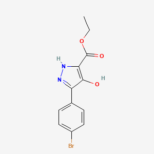 molecular formula C12H11BrN2O3 B14033858 Ethyl 5-(4-bromophenyl)-4-hydroxy-1H-pyrazole-3-carboxylate 
