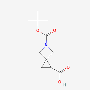 molecular formula C11H17NO4 B1403386 5-(Tert-butoxycarbonyl)-5-azaspiro[2.3]hexane-1-carboxylic acid CAS No. 1251012-82-4