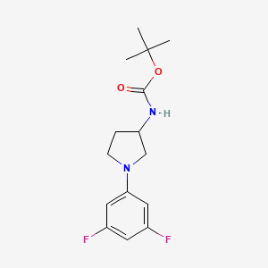 molecular formula C15H20F2N2O2 B14033889 Tert-butyl 1-(3,5-difluorophenyl)pyrrolidin-3-ylcarbamate 
