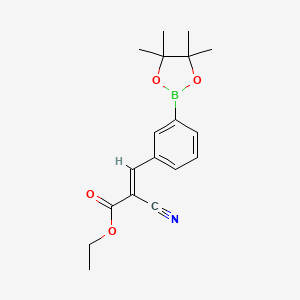 molecular formula C18H22BNO4 B1403390 ethyl (2E)-2-cyano-3-[3-(tetramethyl-1,3,2-dioxaborolan-2-yl)phenyl]prop-2-enoate CAS No. 2097005-50-8