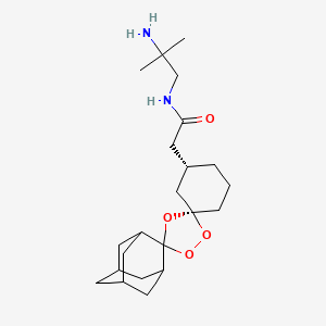 molecular formula C22H36N2O4 B14033916 N-(2-Amino-2-methylpropyl)-2-((1R,3R,3''R,5R,5'R,7R)-dispiro[adamantane-2,3'-[1,2,4]trioxolane-5',1''-cyclohexan]-3''-YL)acetamide 
