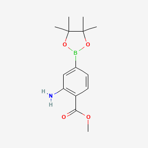 molecular formula C14H20BNO4 B1403392 methyl 2-AMINO-4-(4,4,5,5-TETRAmethyl-1,3,2-DIOXABOROLAN-2-YL)BENZOATE CAS No. 1198615-60-9