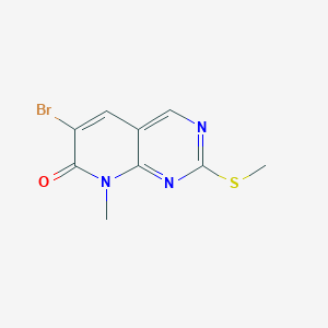 molecular formula C9H8BrN3OS B14033953 6-Bromo-8-methyl-2-(methylthio)pyrido[2,3-d]pyrimidin-7(8h)-one 