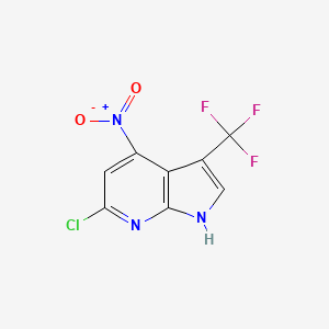 molecular formula C8H3ClF3N3O2 B1403400 6-Chloro-4-nitro-3-(trifluoromethyl)-7-azaindole CAS No. 892414-50-5