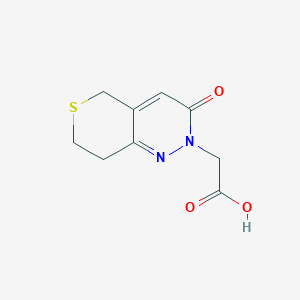 molecular formula C9H10N2O3S B1403404 (3-oxo-3,5,7,8-tetrahydro-2H-thiopyrano[4,3-c]pyridazin-2-yl)acetic acid CAS No. 1383626-35-4