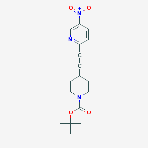 molecular formula C17H21N3O4 B14034043 tert-Butyl 4-((5-nitropyridin-2-yl)ethynyl)piperidine-1-carboxylate 