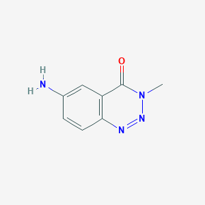 molecular formula C8H8N4O B1403407 6-amino-3-methyl-1,2,3-benzotriazin-4(3H)-one CAS No. 99055-49-9