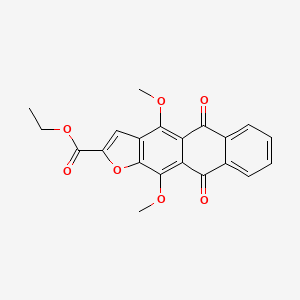 molecular formula C21H16O7 B14034071 Ethyl 4,11-dimethoxy-5,10-dioxo-5,10-dihydroanthra[2,3-B]furan-2-carboxylate 