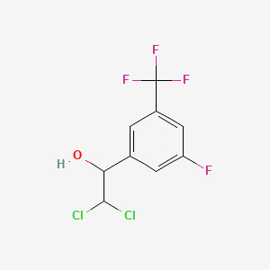 molecular formula C9H6Cl2F4O B14034078 2,2-Dichloro-1-(3-fluoro-5-(trifluoromethyl)phenyl)ethanol 