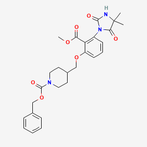 molecular formula C27H31N3O7 B14034087 Benzyl 4-((3-(4,4-dimethyl-2,5-dioxoimidazolidin-1-yl)-2-(methoxycarbonyl)phenoxy)methyl)piperidine-1-carboxylate 