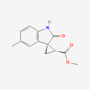 molecular formula C13H13NO3 B14034103 (1R,2R)-Methyl 5'-methyl-2'-oxospiro[cyclopropane-1,3'-indoline]-2-carboxylate 