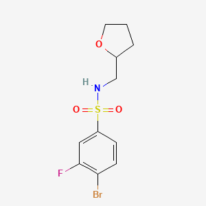 molecular formula C11H13BrFNO3S B1403412 4-Bromo-3-fluoro-N-(tetrahydrofuran-2-ylmethyl)benzenesulfonamide CAS No. 1207256-50-5