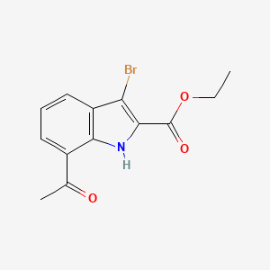 molecular formula C13H12BrNO3 B14034134 Ethyl 7-acetyl-3-bromo-1H-indole-2-carboxylate 