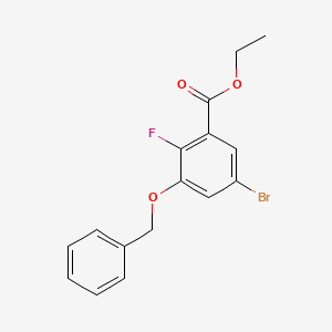 molecular formula C16H14BrFO3 B14034159 Ethyl 3-(benzyloxy)-5-bromo-2-fluorobenzoate 