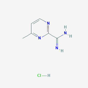 molecular formula C6H9ClN4 B1403421 4-Methylpyrimidine-2-carboxamidine hydrochloride CAS No. 1400764-31-9