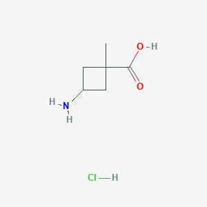 molecular formula C6H12ClNO2 B1403426 cis-3-Amino-1-methylcyclobutanecarboxylic acid hydrochloride CAS No. 1389264-21-4