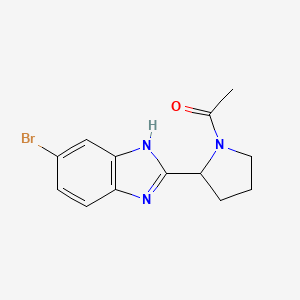 molecular formula C13H14BrN3O B14034282 1-[2-(6-bromo-1H-benzimidazol-2-yl)pyrrolidin-1-yl]ethanone 