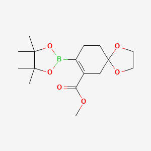 molecular formula C16H25BO6 B14034339 Methyl 8-(4,4,5,5-tetramethyl-1,3,2-dioxaborolan-2-yl)-1,4-dioxaspiro[4.5]dec-7-ene-7-carboxylate 