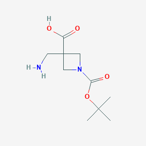 molecular formula C10H18N2O4 B1403434 1-Boc-3-(aminomethyl)azetidine-3-carboxylic acid CAS No. 1158759-53-5