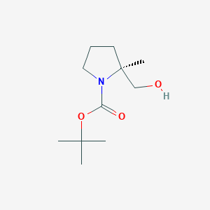 molecular formula C11H21NO3 B1403441 叔丁基（2S）-2-（羟甲基）-2-甲基吡咯烷-1-羧酸酯 CAS No. 1339022-10-4