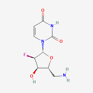molecular formula C9H12FN3O4 B14034424 1-((2R,3R,4R,5R)-5-(Aminomethyl)-3-fluoro-4-hydroxytetrahydrofuran-2-yl)pyrimidine-2,4(1H,3H)-dione 