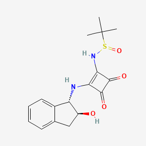 molecular formula C17H20N2O4S B14034426 N-[2-[[(1S,2S)-2-hydroxy-2,3-dihydro-1H-inden-1-yl]amino]-3,4-dioxocyclobuten-1-yl]-2-methylpropane-2-sulfinamide 