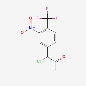 molecular formula C10H7ClF3NO3 B14034434 1-Chloro-1-(3-nitro-4-(trifluoromethyl)phenyl)propan-2-one 