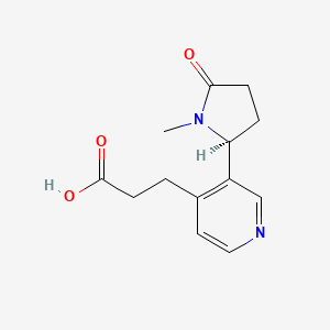 molecular formula C13H16N2O3 B1403449 (S)-3-(1-methyl-5-oxo-2-pyrrolidinyl)-4-pyridinepropanoic acid CAS No. 144446-35-5