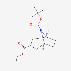 molecular formula C15H25NO4 B14034495 8-O-tert-butyl 3-O-ethyl (1R,5S)-8-azabicyclo[3.2.1]octane-3,8-dicarboxylate 