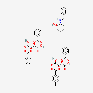 molecular formula C53H55NO17 B14034504 Butanedioic acid, 2,3-bis[(4-Methylbenzoyl)oxy]-, (2R,3R)-, coMpd. with (1R,2R)-2-[(phenylMethyl)aMino]cyclohexanol (1 
