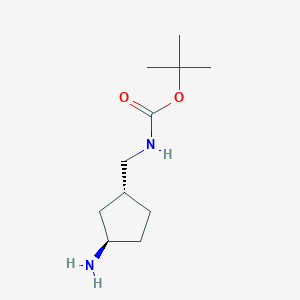 molecular formula C11H22N2O2 B1403453 反式-(3-氨基-环戊基甲基)-碳酸叔丁酯 CAS No. 1403767-14-5