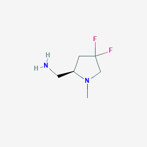 molecular formula C6H12F2N2 B1403454 (R)-2-Aminomethyl-1-methyl-4,4-difluoropyrrolidine CAS No. 1407997-79-8