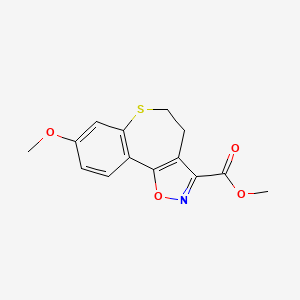 molecular formula C14H13NO4S B14034544 Methyl 8-methoxy-4,5-dihydrobenzo[6,7]thiepino[4,5-d]isoxazole-3-carboxylate 