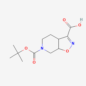 molecular formula C12H18N2O5 B1403462 6-Boc-3a,4,5,6,7,7a-六氢异恶唑并[5,4-c]吡啶-3-羧酸 CAS No. 1251003-08-3