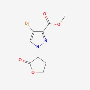 molecular formula C9H9BrN2O4 B14034628 Methyl 4-bromo-1-(2-oxotetrahydrofuran-3-YL)-1H-pyrazole-3-carboxylate 