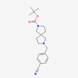 molecular formula C20H27N3O2 B14034658 tert-Butyl 7-(4-cyanobenzyl)-2,7-diazaspiro[4.4]nonane-2-carboxylate 
