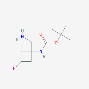 molecular formula C10H19FN2O2 B1403467 1-(Boc-氨基)-3-氟环丁烷-1-甲胺 CAS No. 1363382-95-9