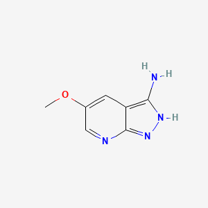 molecular formula C7H8N4O B1403468 3-Amino-5-methoxy-1H-pyrazolo[3,4-b]pyridine CAS No. 1256821-68-7